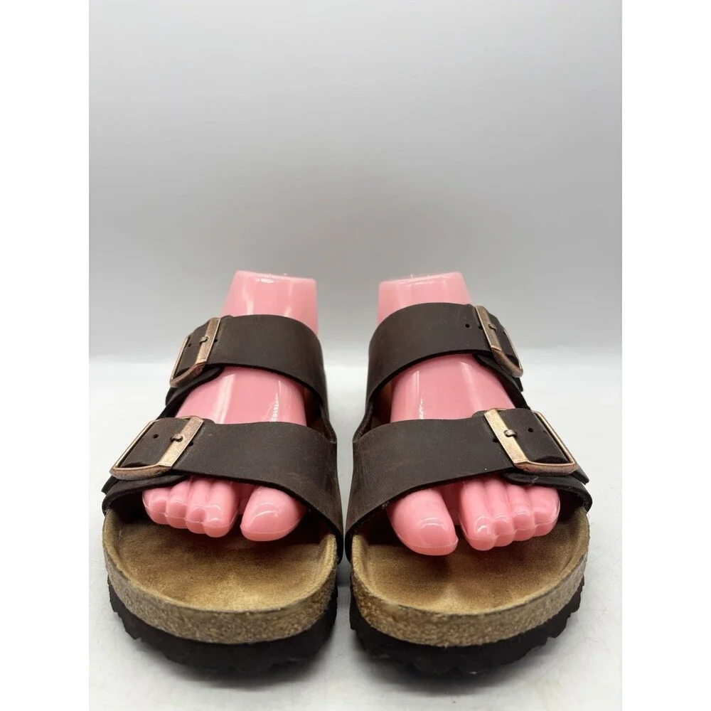 Birkenstock Arizona Leather Mocha Soft Footbed Sandals Shoes Women’s 11 Mens 9